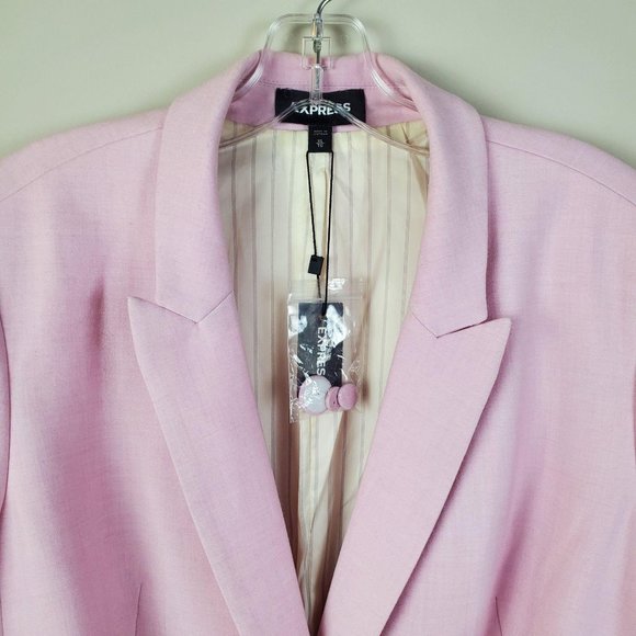 Express Pink Double Breasted Boyfriend Blazer Size - Picture 6 of 9